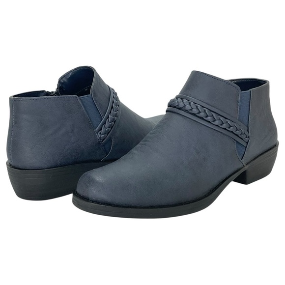 Easy Street Jalia Navy Faux Leather Womens Shooties Size 7M - Picture 8 of 10